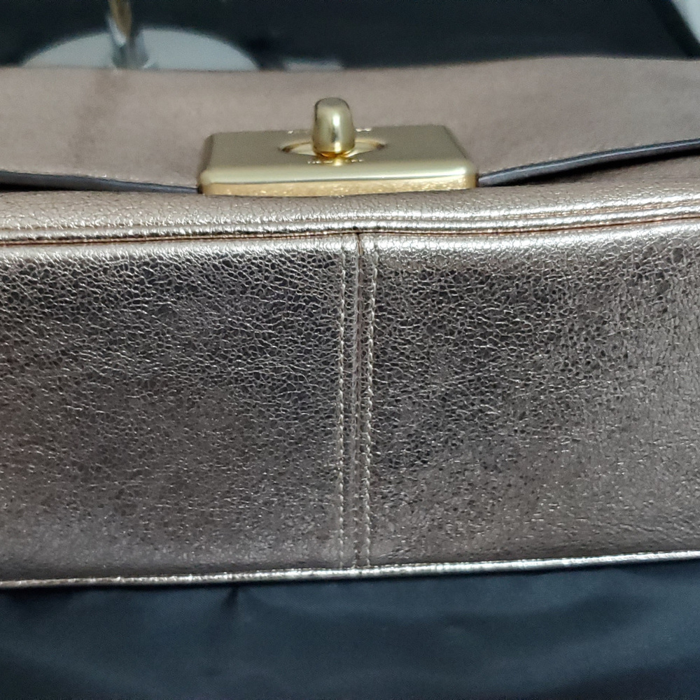 Coach Crinkle Metallic Cassidy Crossbody Rose Gold - Picture 5 of 7